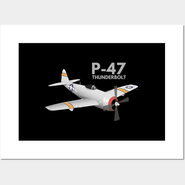 WW2 P-47 Thunderbolt Airplane Wall Art by NorseTech